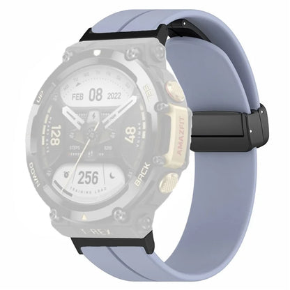 For Huami Amazfit T-Rex 2 Silicone Watch Band Magnetic Folding Buckle Wrist Strap