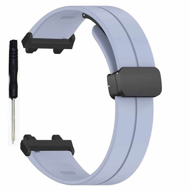For Huami Amazfit T-Rex 2 Silicone Watch Band Magnetic Folding Buckle Wrist Strap