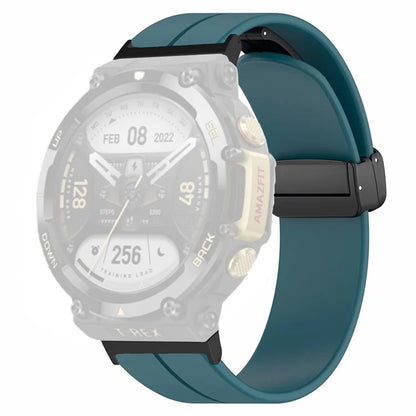 For Huami Amazfit T-Rex 2 Silicone Watch Band Magnetic Folding Buckle Wrist Strap