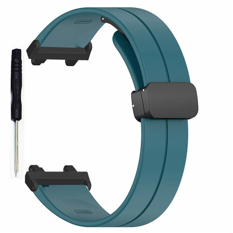 For Huami Amazfit T-Rex 2 Silicone Watch Band Magnetic Folding Buckle Wrist Strap