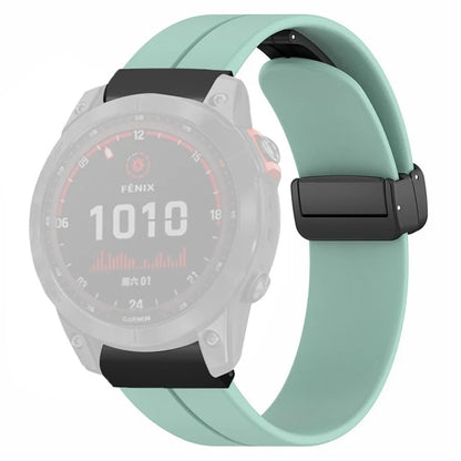 For Garmin Fenix 7X / 6X / 5X Watch Strap Magnetic Buckle Silicone Band with 26mm PC Connector