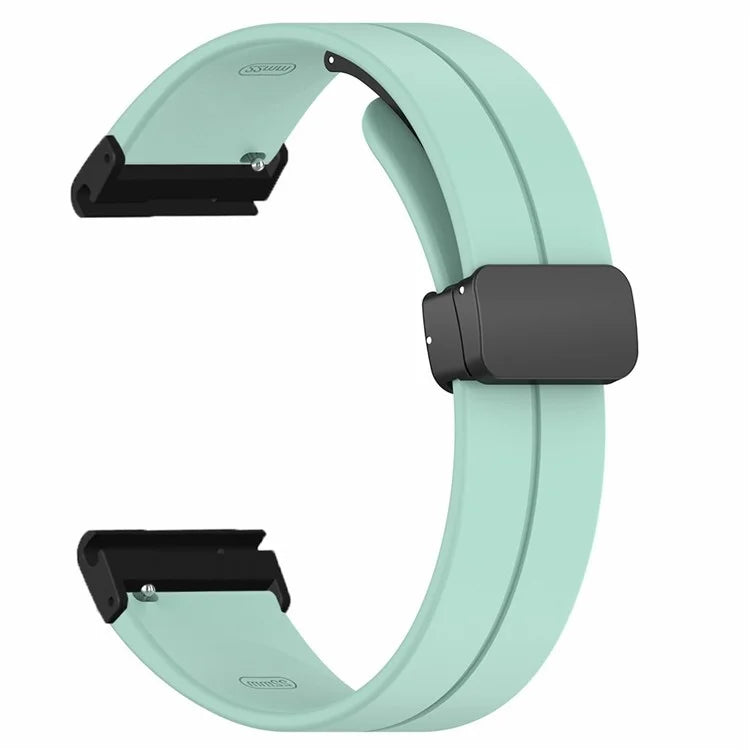 For Garmin Fenix 7X / 6X / 5X Watch Strap Magnetic Buckle Silicone Band with 26mm PC Connector