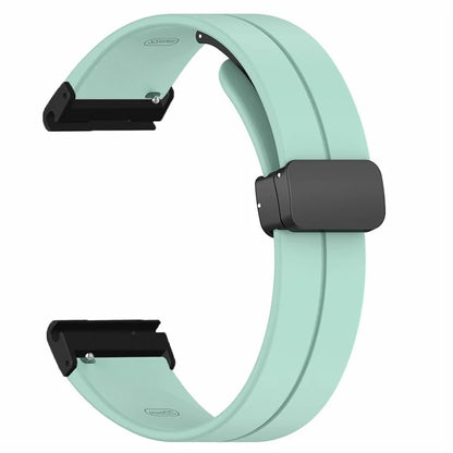 For Garmin Fenix 7X / 6X / 5X Watch Strap Magnetic Buckle Silicone Band with 26mm PC Connector
