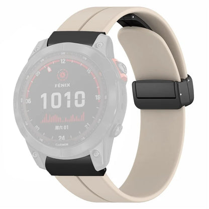 For Garmin Fenix 7X / 6X / 5X Watch Strap Magnetic Buckle Silicone Band with 26mm PC Connector