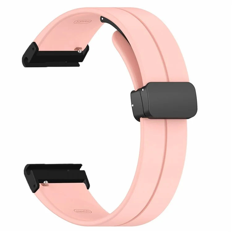 For Garmin Fenix 7X / 6X / 5X Watch Strap Magnetic Buckle Silicone Band with 26mm PC Connector