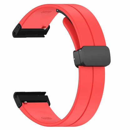 For Garmin Fenix 7X / 6X / 5X Watch Strap Magnetic Buckle Silicone Band with 26mm PC Connector