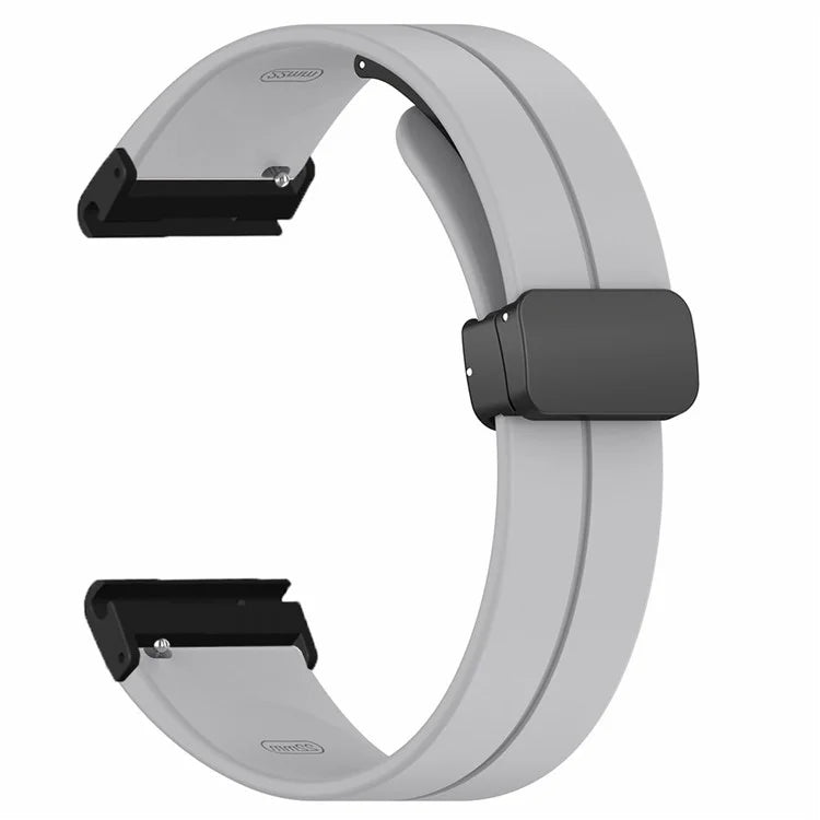 For Garmin Fenix 7X / 6X / 5X Watch Strap Magnetic Buckle Silicone Band with 26mm PC Connector