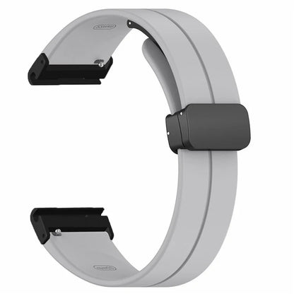 For Garmin Fenix 7X / 6X / 5X Watch Strap Magnetic Buckle Silicone Band with 26mm PC Connector