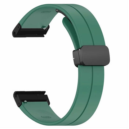 For Garmin Fenix 7X / 6X / 5X Watch Strap Magnetic Buckle Silicone Band with 26mm PC Connector