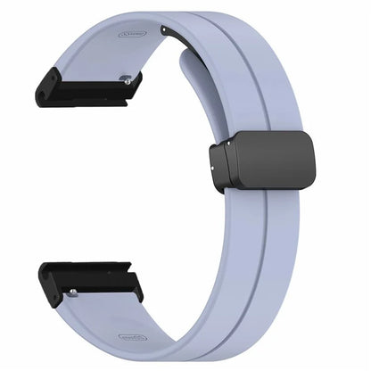 For Garmin Fenix 7X / 6X / 5X Watch Strap Magnetic Buckle Silicone Band with 26mm PC Connector