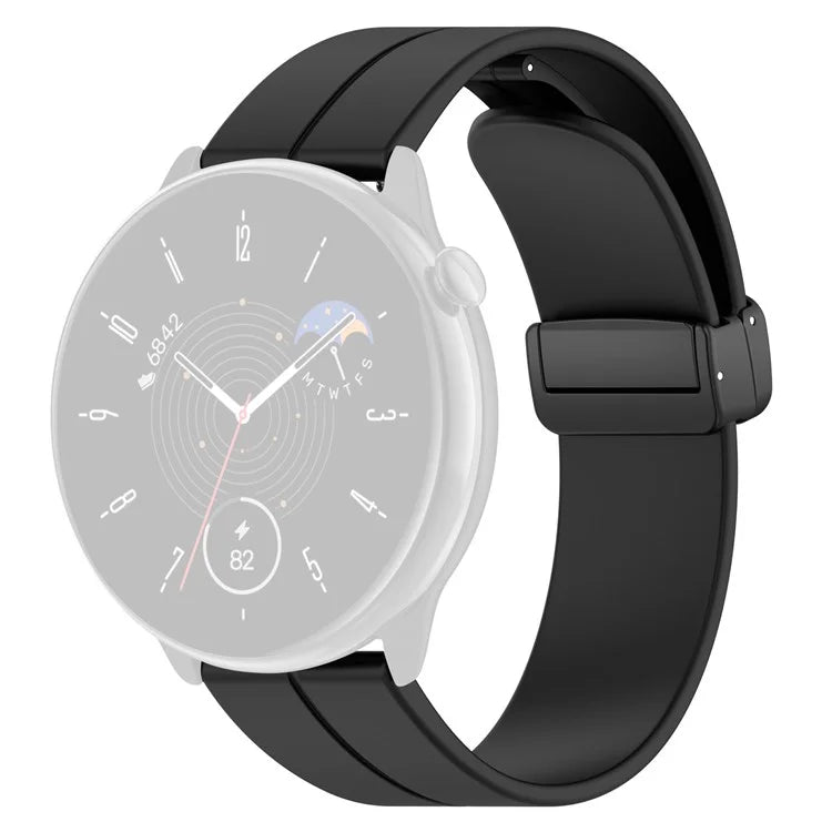 For Huami Amazfit GTR Mini / GTS 4 / 3 / 2 / Bip 3 Watch Band Magnetic Folding Buckle 20mm Silicone Strap