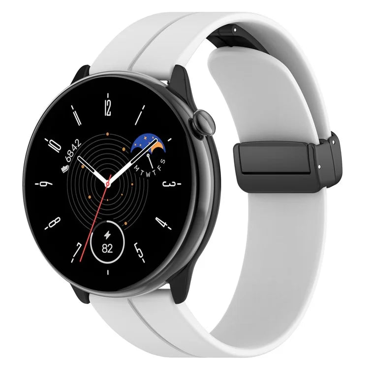 For Huami Amazfit GTR Mini / GTS 4 / 3 / 2 / Bip 3 Watch Band Magnetic Folding Buckle 20mm Silicone Strap