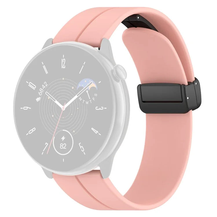 For Huami Amazfit GTR Mini / GTS 4 / 3 / 2 / Bip 3 Watch Band Magnetic Folding Buckle 20mm Silicone Strap