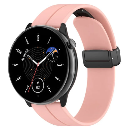 For Huami Amazfit GTR Mini / GTS 4 / 3 / 2 / Bip 3 Watch Band Magnetic Folding Buckle 20mm Silicone Strap