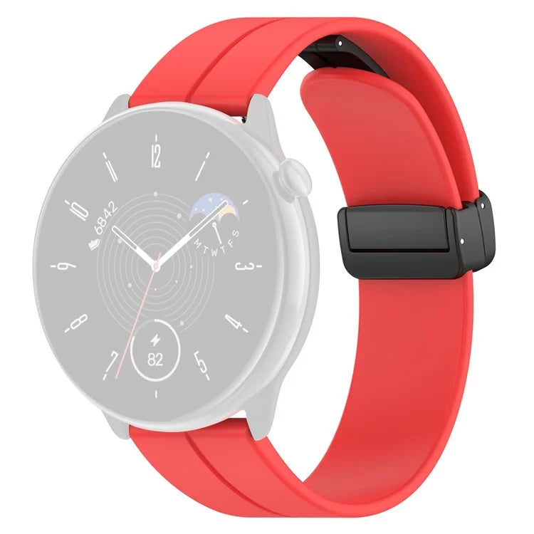 For Huami Amazfit GTR Mini / GTS 4 / 3 / 2 / Bip 3 Watch Band Magnetic Folding Buckle 20mm Silicone Strap