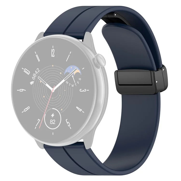For Huami Amazfit GTR Mini / GTS 4 / 3 / 2 / Bip 3 Watch Band Magnetic Folding Buckle 20mm Silicone Strap