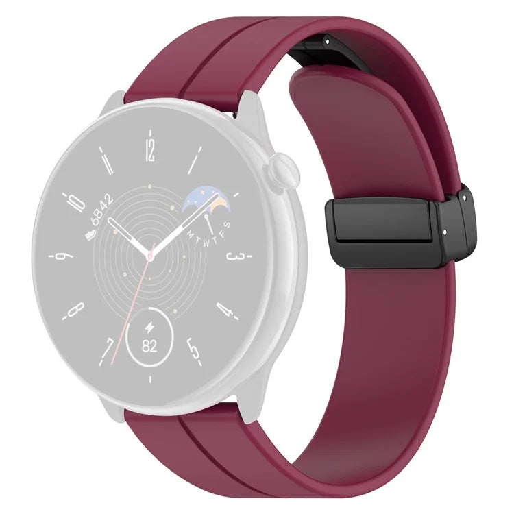 For Huami Amazfit GTR Mini / GTS 4 / 3 / 2 / Bip 3 Watch Band Magnetic Folding Buckle 20mm Silicone Strap