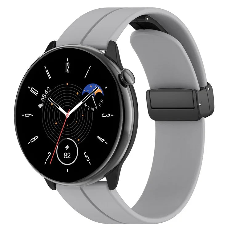 For Huami Amazfit GTR Mini / GTS 4 / 3 / 2 / Bip 3 Watch Band Magnetic Folding Buckle 20mm Silicone Strap