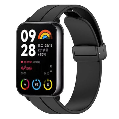 For Xiaomi Smart Band 8 Pro Silicone Watch Strap Wristband with Magnetic Folding Buckle