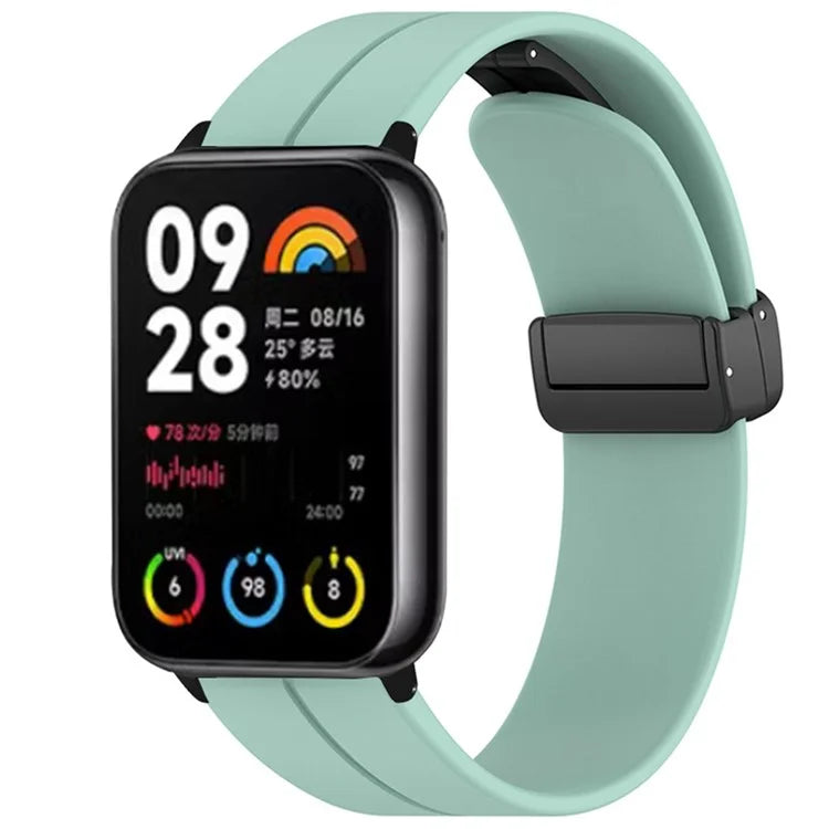 For Xiaomi Smart Band 8 Pro Silicone Watch Strap Wristband with Magnetic Folding Buckle