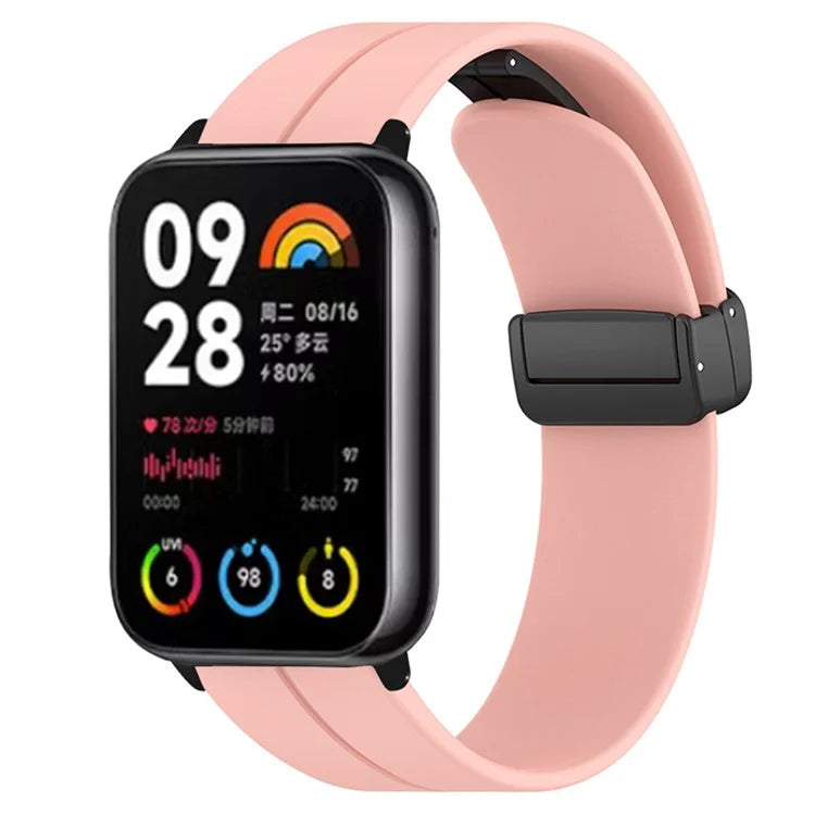For Xiaomi Smart Band 8 Pro Silicone Watch Strap Wristband with Magnetic Folding Buckle