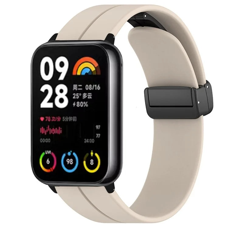 For Xiaomi Smart Band 8 Pro Silicone Watch Strap Wristband with Magnetic Folding Buckle