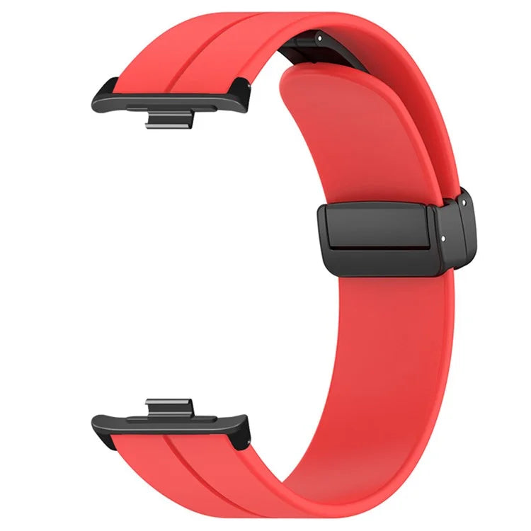 For Xiaomi Smart Band 8 Pro Silicone Watch Strap Wristband with Magnetic Folding Buckle