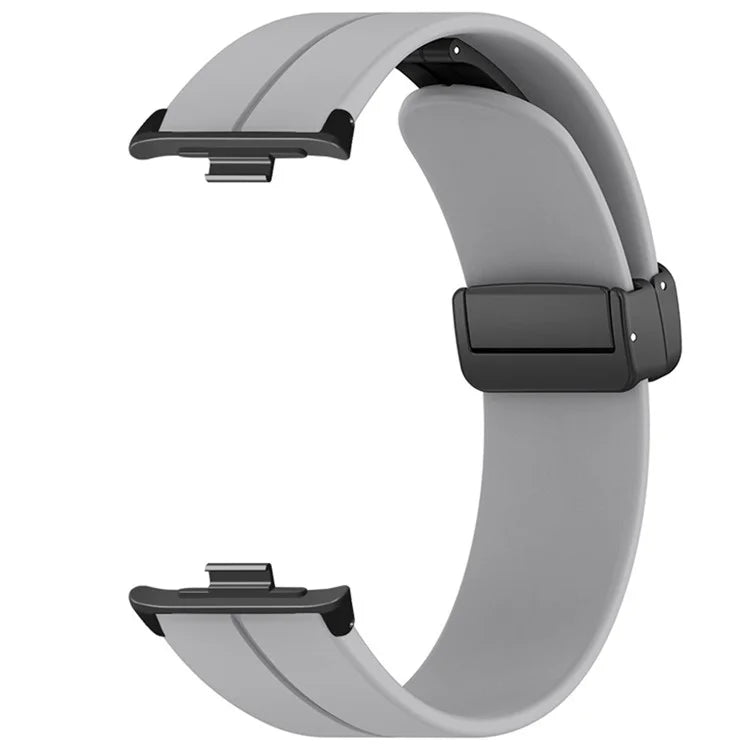For Xiaomi Smart Band 8 Pro Silicone Watch Strap Wristband with Magnetic Folding Buckle