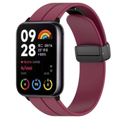 For Xiaomi Smart Band 8 Pro Silicone Watch Strap Wristband with Magnetic Folding Buckle