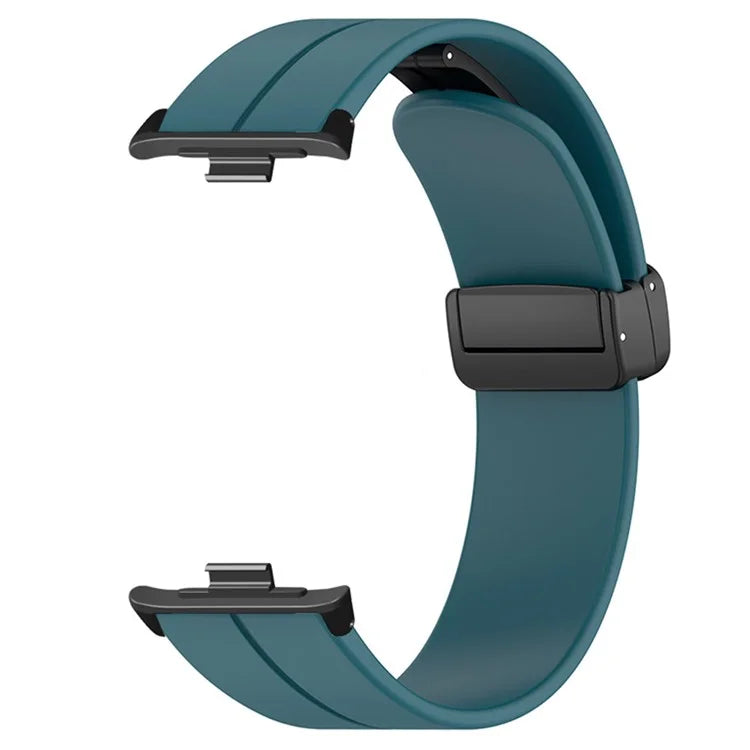 For Xiaomi Smart Band 8 Pro Silicone Watch Strap Wristband with Magnetic Folding Buckle