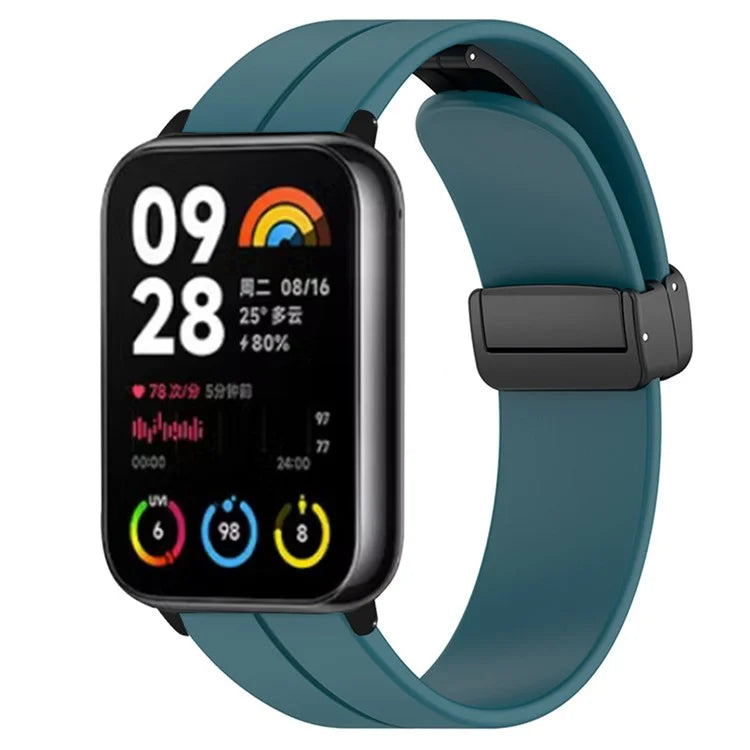 For Xiaomi Smart Band 8 Pro Silicone Watch Strap Wristband with Magnetic Folding Buckle