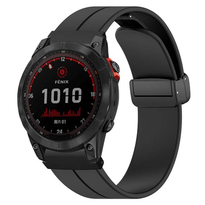 For Garmin Fenix 7 / 6 / 5 / Huami Amazfit Falcon Silicone Watch Band Magnetic Buckle Strap with 22mm PC Connector
