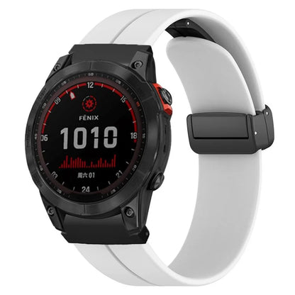 For Garmin Fenix 7 / 6 / 5 / Huami Amazfit Falcon Silicone Watch Band Magnetic Buckle Strap with 22mm PC Connector