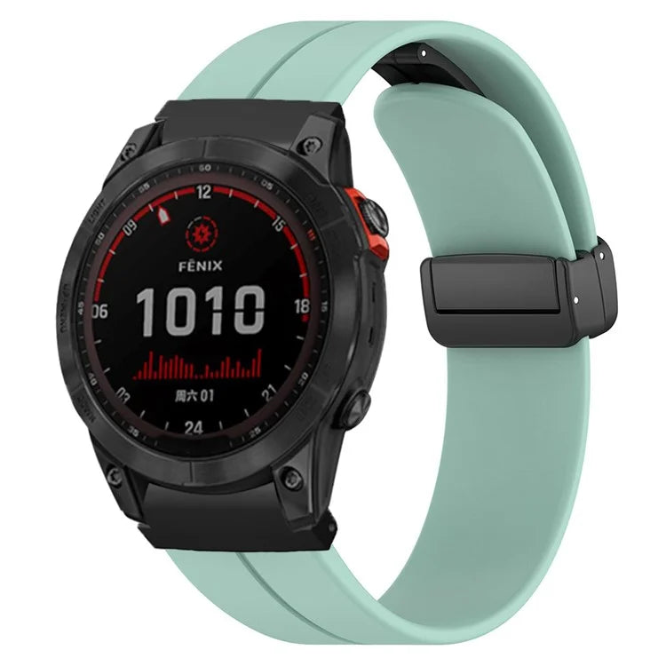 For Garmin Fenix 7 / 6 / 5 / Huami Amazfit Falcon Silicone Watch Band Magnetic Buckle Strap with 22mm PC Connector