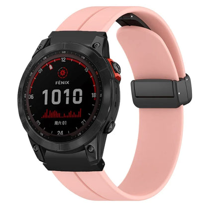 For Garmin Fenix 7 / 6 / 5 / Huami Amazfit Falcon Silicone Watch Band Magnetic Buckle Strap with 22mm PC Connector