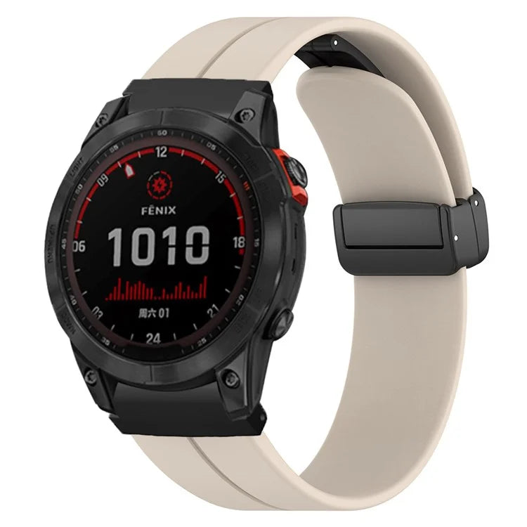 For Garmin Fenix 7 / 6 / 5 / Huami Amazfit Falcon Silicone Watch Band Magnetic Buckle Strap with 22mm PC Connector