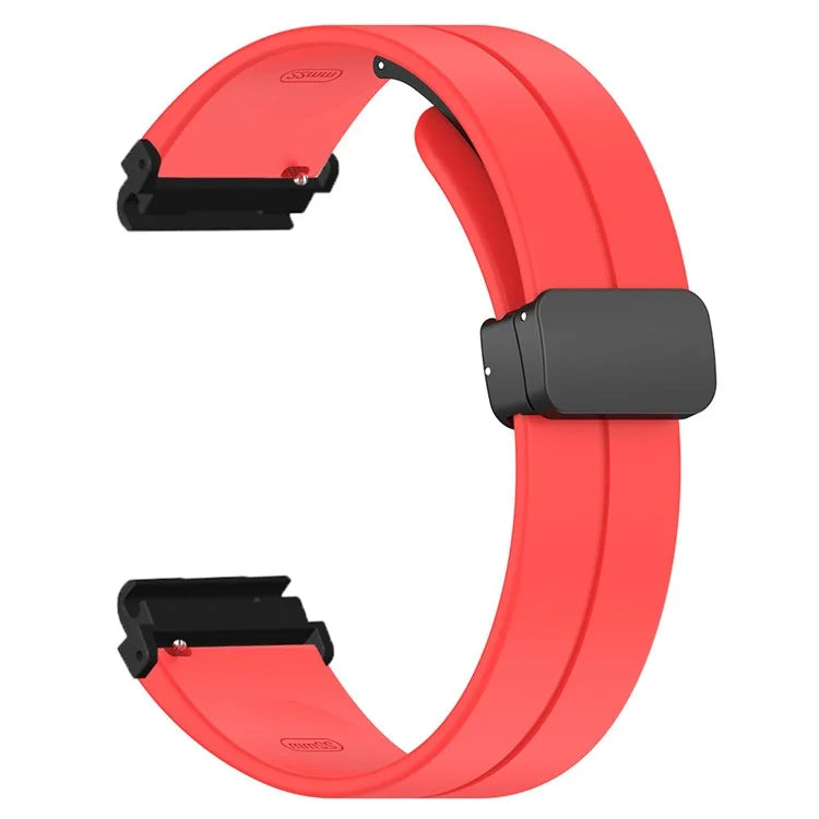 For Garmin Fenix 7 / 6 / 5 / Huami Amazfit Falcon Silicone Watch Band Magnetic Buckle Strap with 22mm PC Connector