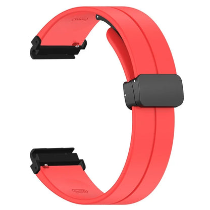 For Garmin Fenix 7 / 6 / 5 / Huami Amazfit Falcon Silicone Watch Band Magnetic Buckle Strap with 22mm PC Connector