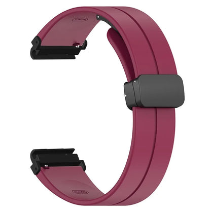 For Garmin Fenix 7 / 6 / 5 / Huami Amazfit Falcon Silicone Watch Band Magnetic Buckle Strap with 22mm PC Connector