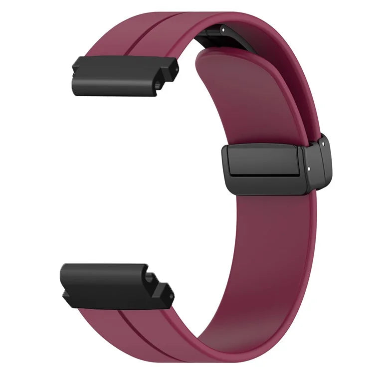 For Garmin Fenix 7 / 6 / 5 / Huami Amazfit Falcon Silicone Watch Band Magnetic Buckle Strap with 22mm PC Connector