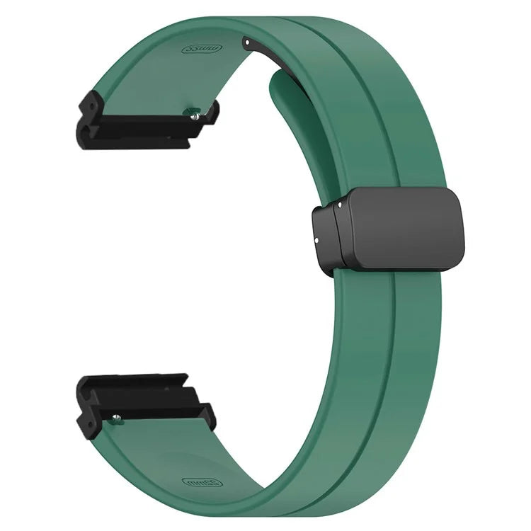 For Garmin Fenix 7 / 6 / 5 / Huami Amazfit Falcon Silicone Watch Band Magnetic Buckle Strap with 22mm PC Connector