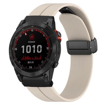 For Garmin Fenix 7S / 7S Solar / 6S / 5S Watch Strap Magnetic Buckle Silicone Band with 20mm PC Connector