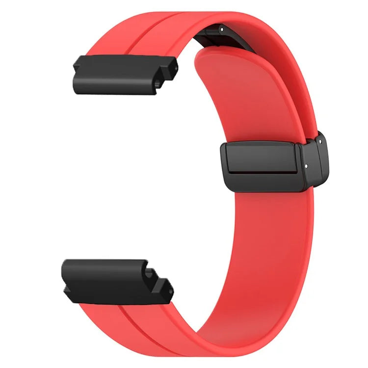 For Garmin Fenix 7S / 7S Solar / 6S / 5S Watch Strap Magnetic Buckle Silicone Band with 20mm PC Connector