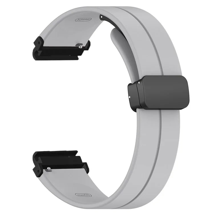 For Garmin Fenix 7S / 7S Solar / 6S / 5S Watch Strap Magnetic Buckle Silicone Band with 20mm PC Connector