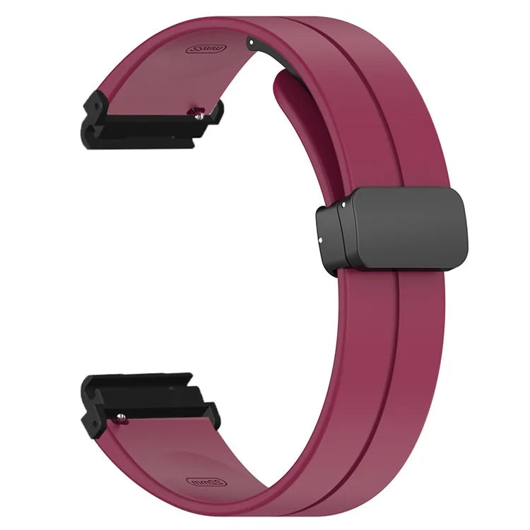 For Garmin Fenix 7S / 7S Solar / 6S / 5S Watch Strap Magnetic Buckle Silicone Band with 20mm PC Connector