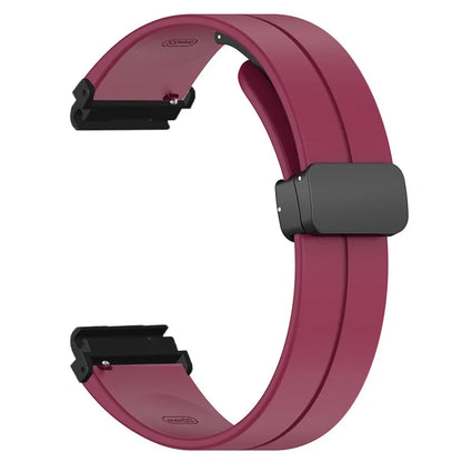 For Garmin Fenix 7S / 7S Solar / 6S / 5S Watch Strap Magnetic Buckle Silicone Band with 20mm PC Connector