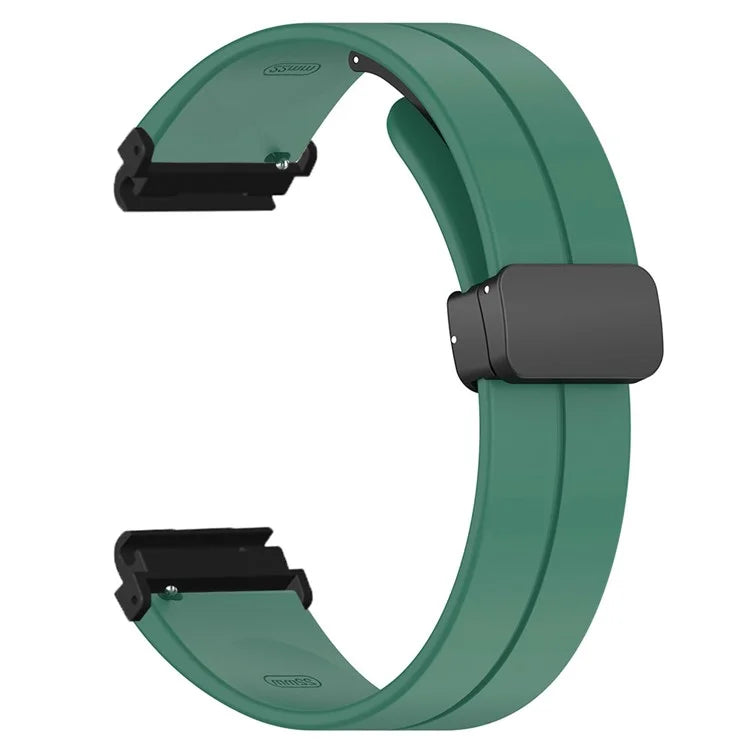 For Garmin Fenix 7S / 7S Solar / 6S / 5S Watch Strap Magnetic Buckle Silicone Band with 20mm PC Connector