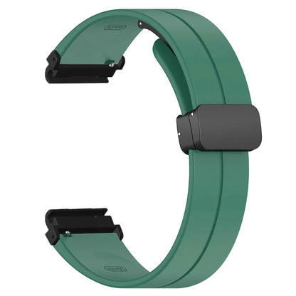 For Garmin Fenix 7S / 7S Solar / 6S / 5S Watch Strap Magnetic Buckle Silicone Band with 20mm PC Connector