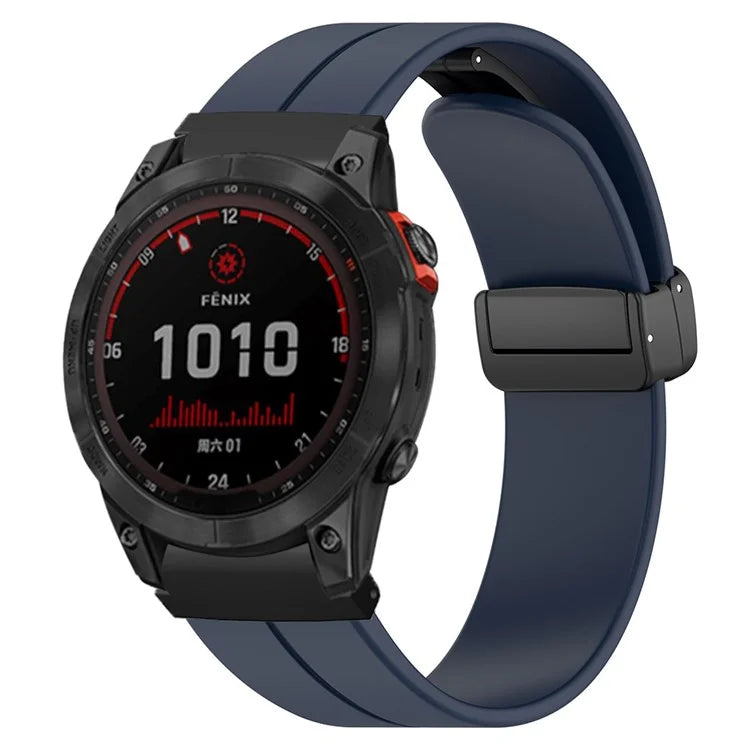 For Garmin Fenix 7S / 7S Solar / 6S / 5S Watch Strap Magnetic Buckle Silicone Band with 20mm PC Connector