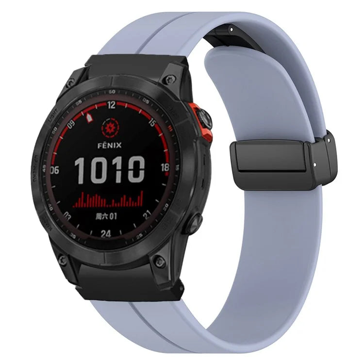For Garmin Fenix 7S / 7S Solar / 6S / 5S Watch Strap Magnetic Buckle Silicone Band with 20mm PC Connector